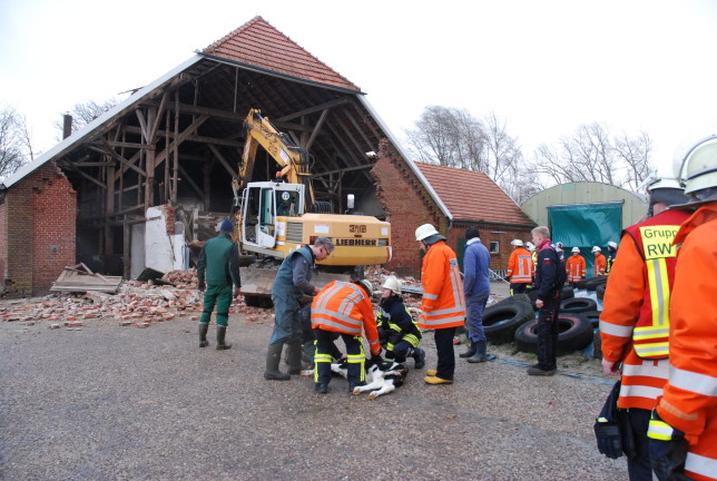 24.04.2015 - Sturmtief "Niklas" zerstört Bauernhaus, drei Kälber gerettet